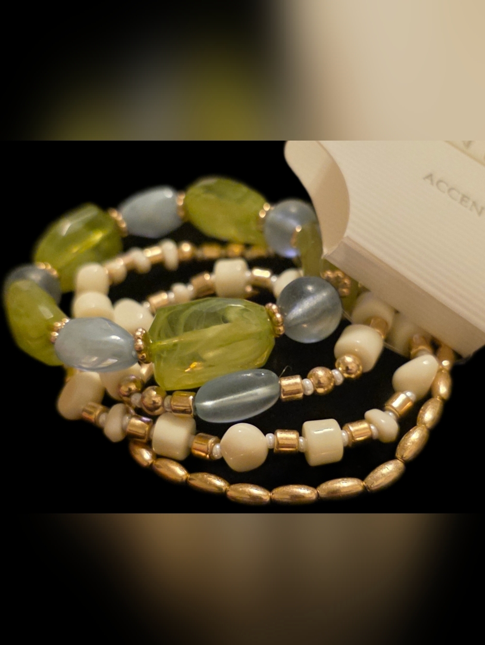 Set Of 4 Stretchy Beaded Bracelets